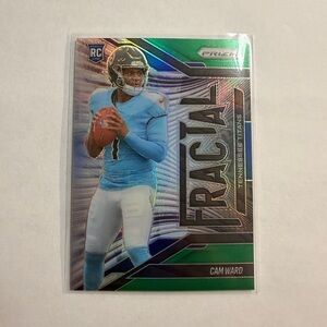 🔥Cam Ward Prizm 'Fractal Football Rookie Card - Green & Light Blue